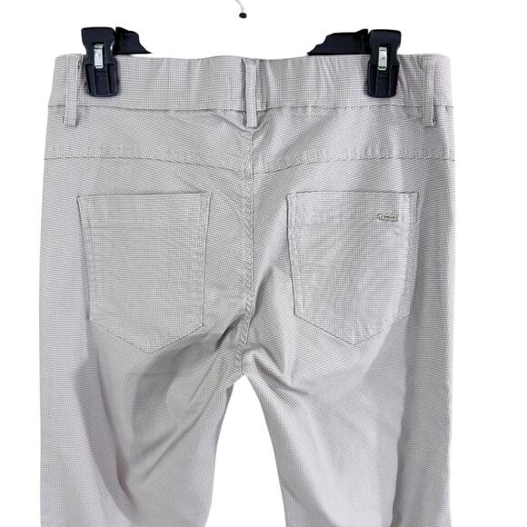 NWT Bevy Flog Tan/White Micro Plaid Pants Straight Leg Mid Rise Women's Size 27 - Picture 6 of 10